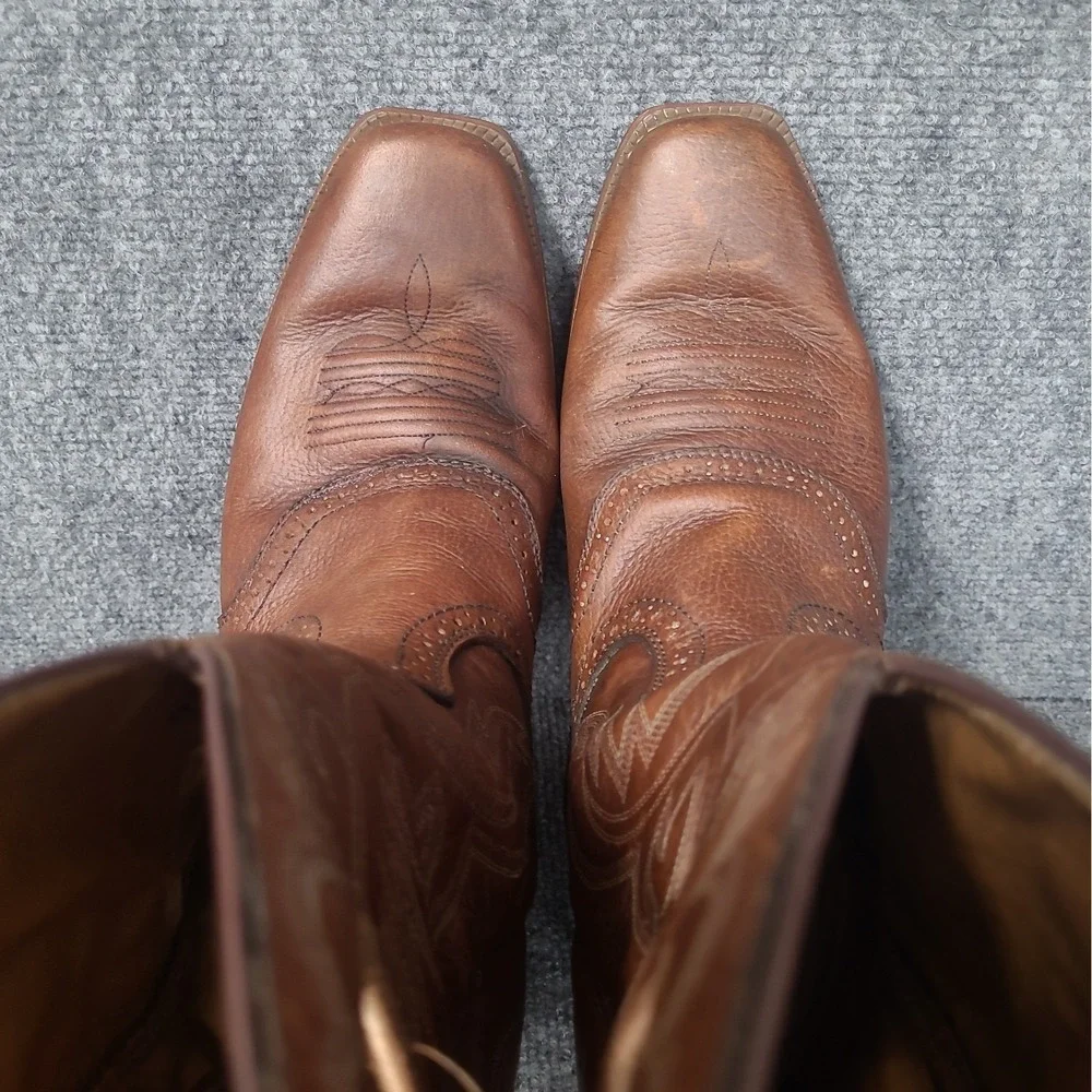ARIAT Roughstock Brown Bullhide Leather Square Mens Cowboy Boots #10002227 8 EE